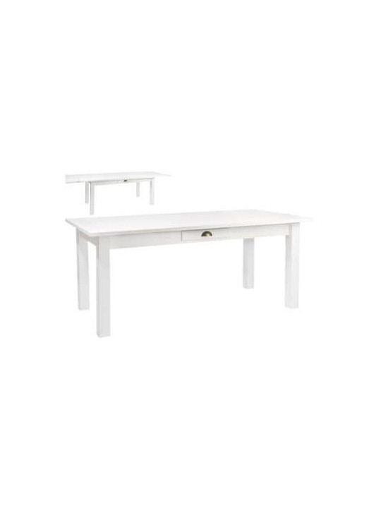 Table bois blanc 180 cm avec rallonge