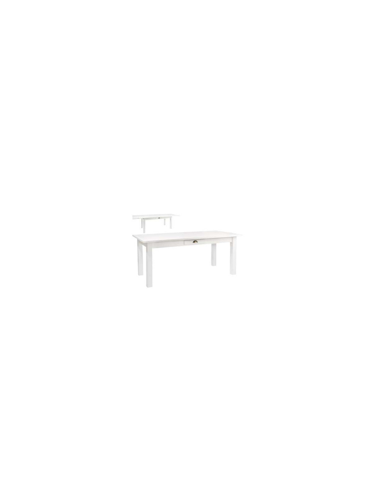 Table bois blanc 180 cm avec rallonge