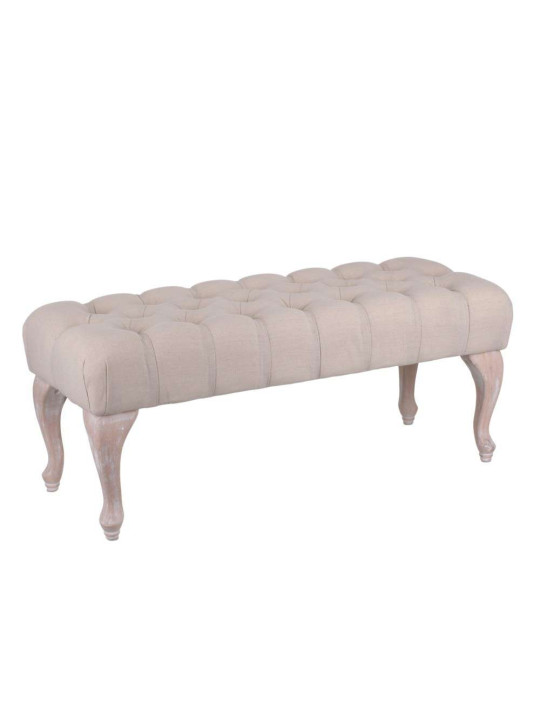 Banquette capitonnée lin galbée Banquette capitonnée lin galbée