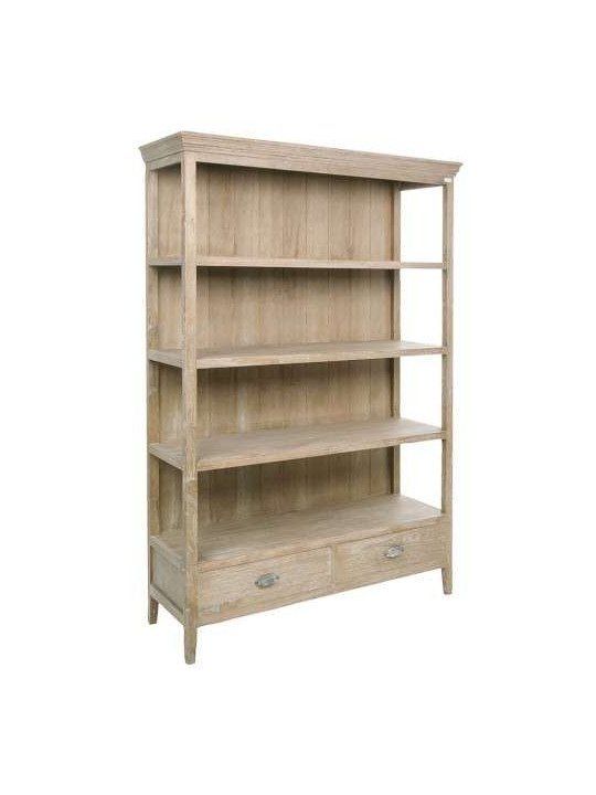 Bibliothèque bois pin cérusé