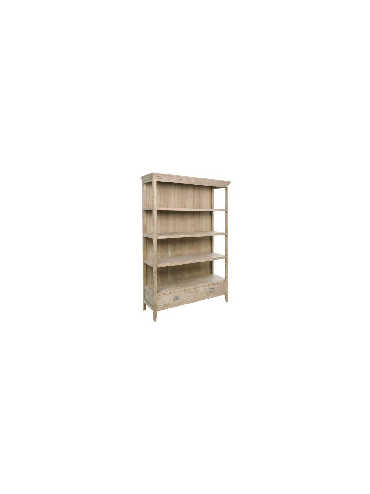 Bibliothèque bois pin cérusé