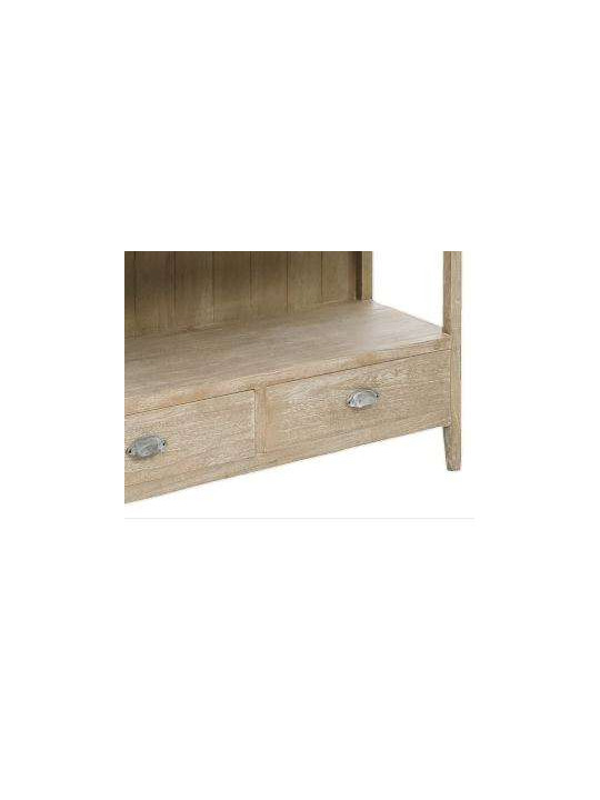 Bibliothèque bois pin cérusé