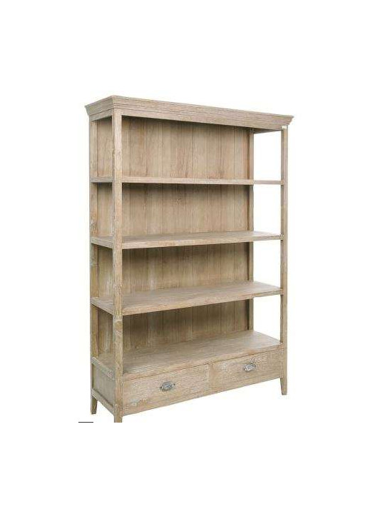 Bibliothèque bois pin cérusé
