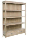 Bibliothèque bois pin cérusé