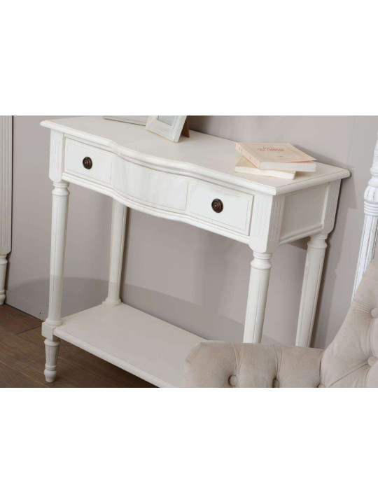 Console bois blanc 1 tiroir Agathe