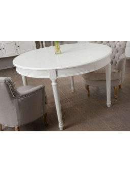 Table ronde blanche chic extensible