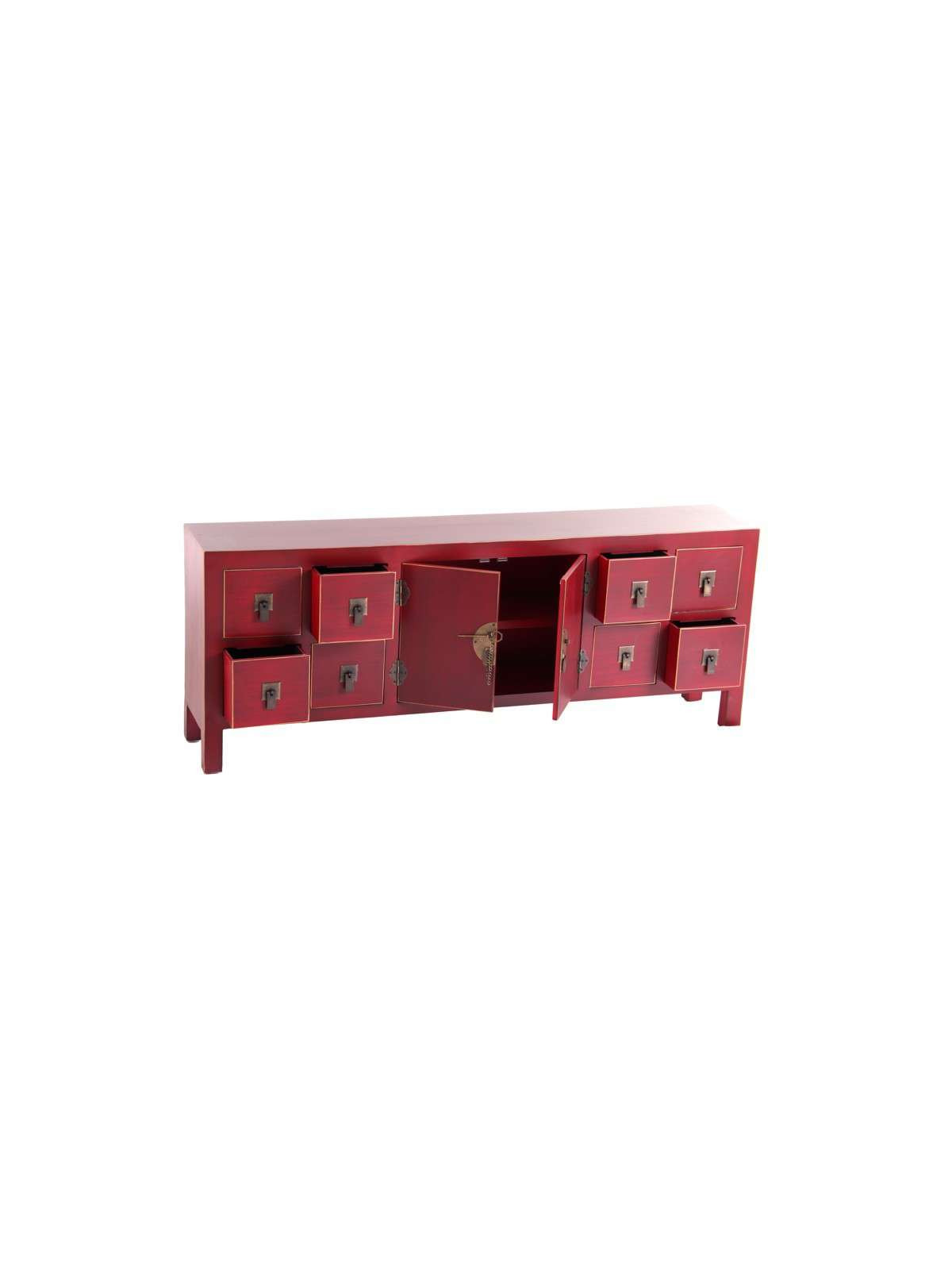 Meuble bas chinois rouge