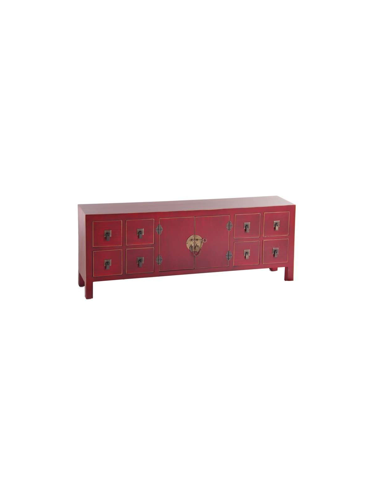Meuble bas chinois rouge