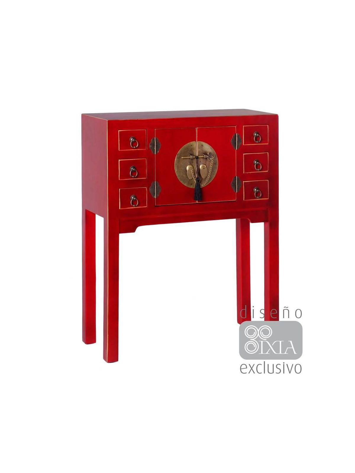petite console chinoise rouge