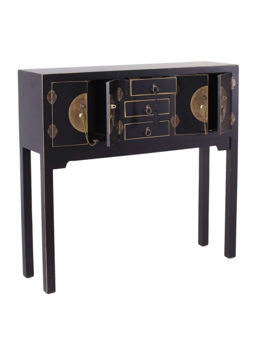 Console chinoise noire et or