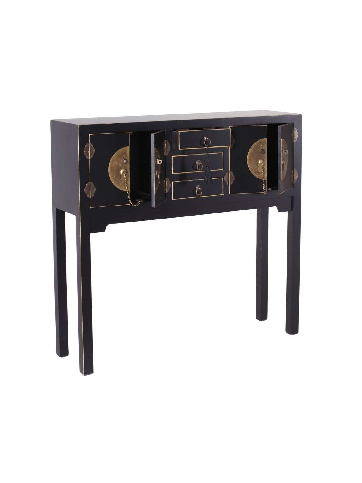 Console chinoise noire et or