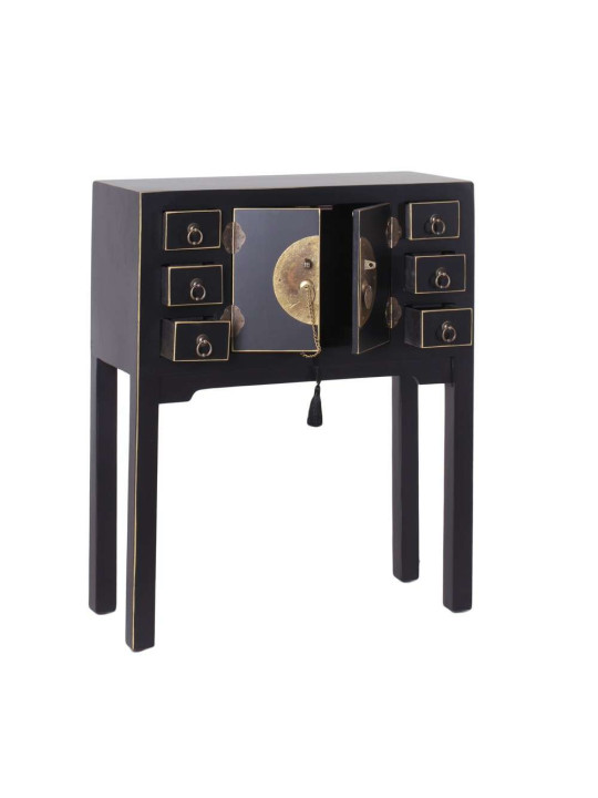 Console chinoise noire 6 tiroirs