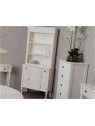 Vaisselier bois blanc et gris patiné shabby