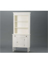 Vaisselier bois blanc et gris patiné shabby