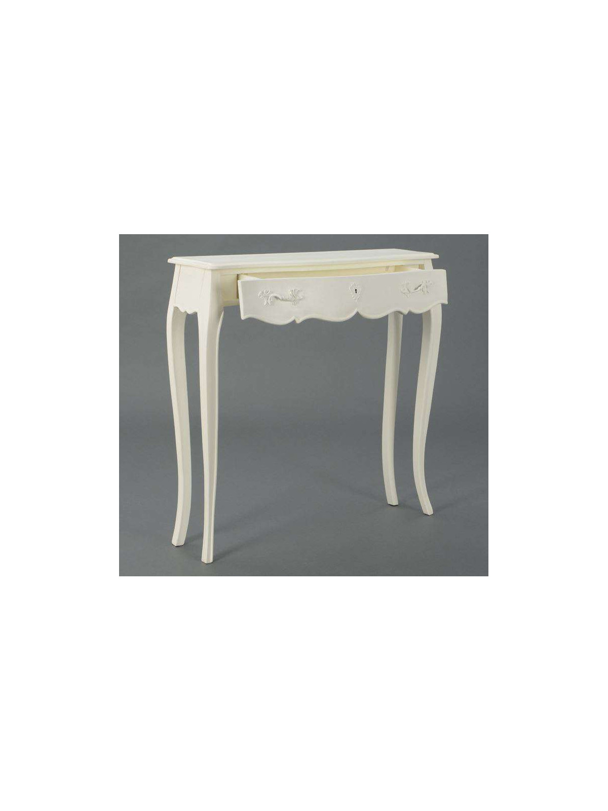 Console galbée blanche 90 cm