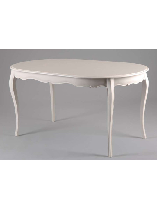 Table ovale blanche galbée