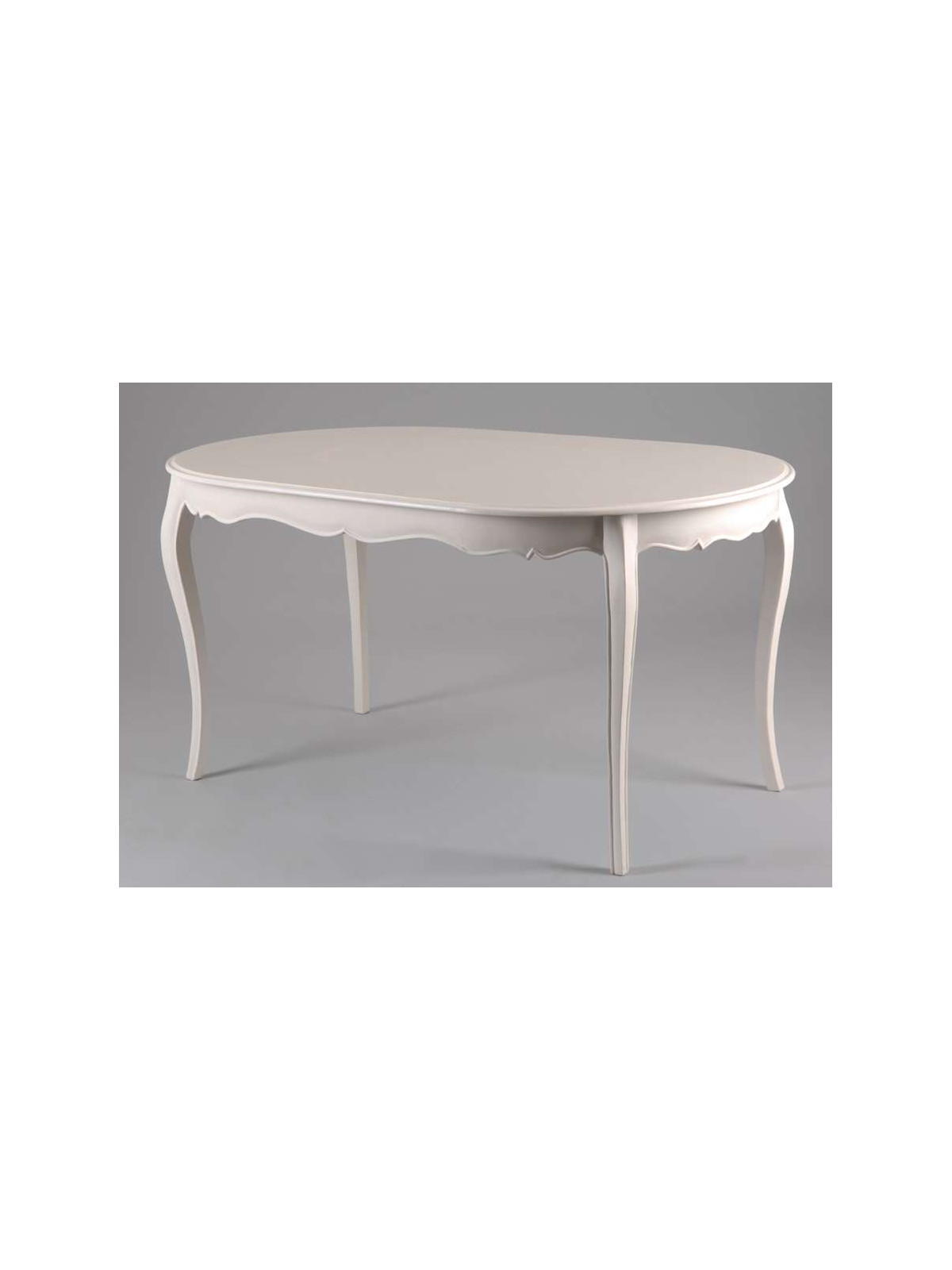 Table ovale blanche galbée