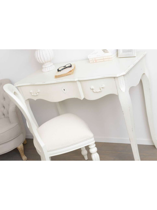 Bureau blanc patiné shabby chic