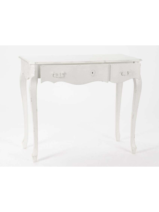 Bureau blanc patiné shabby chic