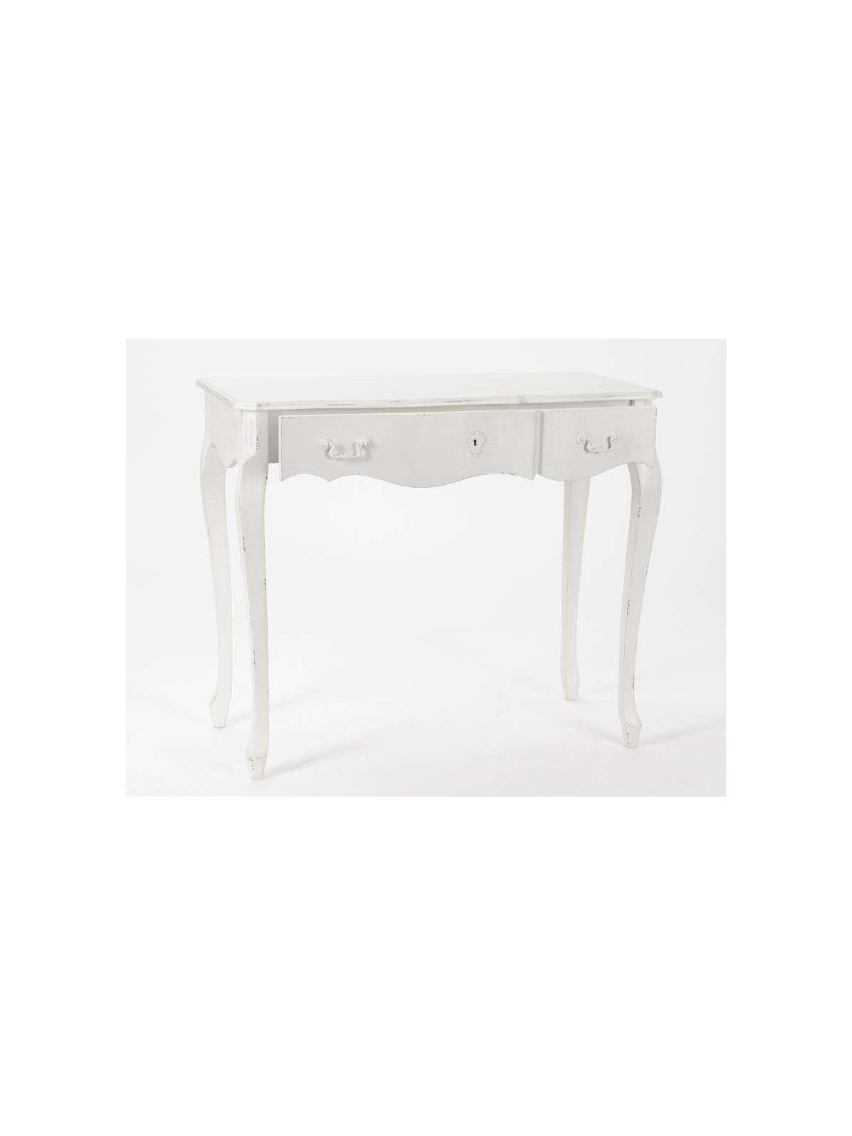 Bureau blanc patiné shabby chic