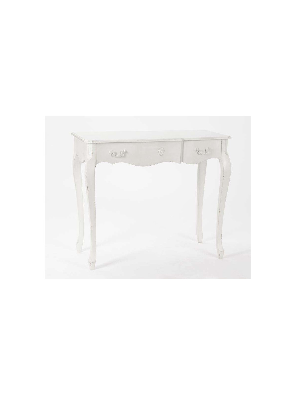 Bureau blanc patiné shabby chic
