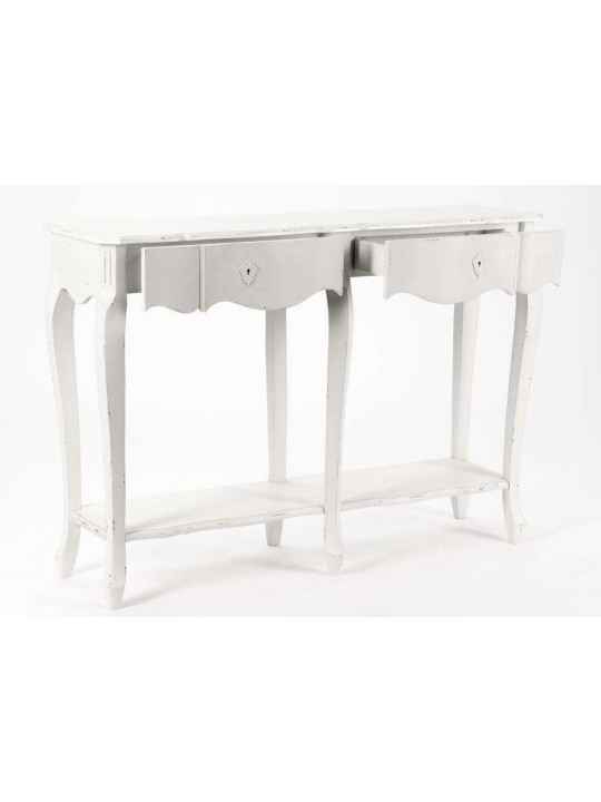 Console drapier blanc galbée Harpe