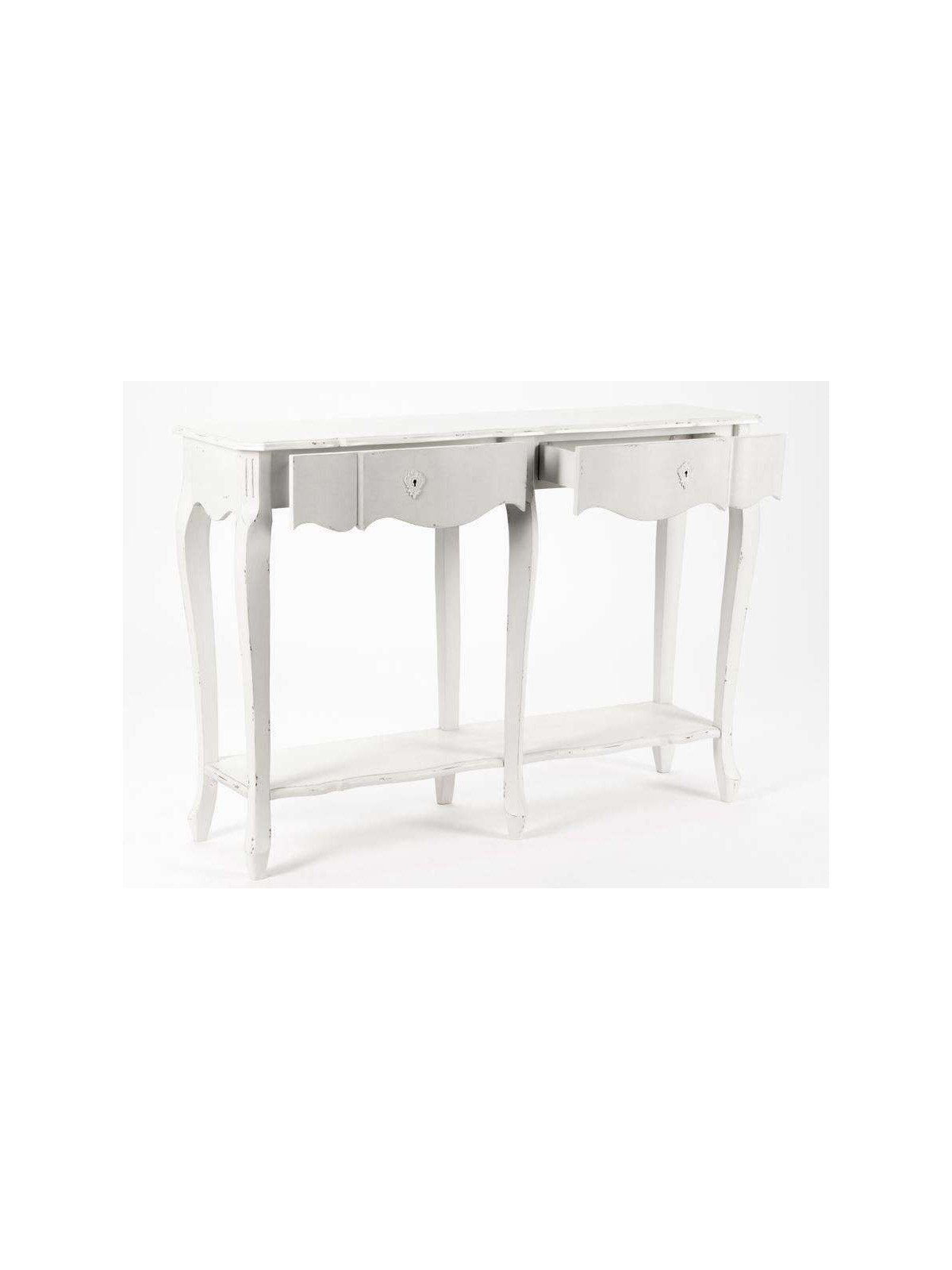 Console drapier blanc galbée Harpe