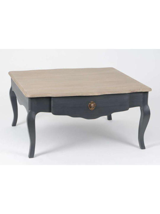 Table basse grise et bois 