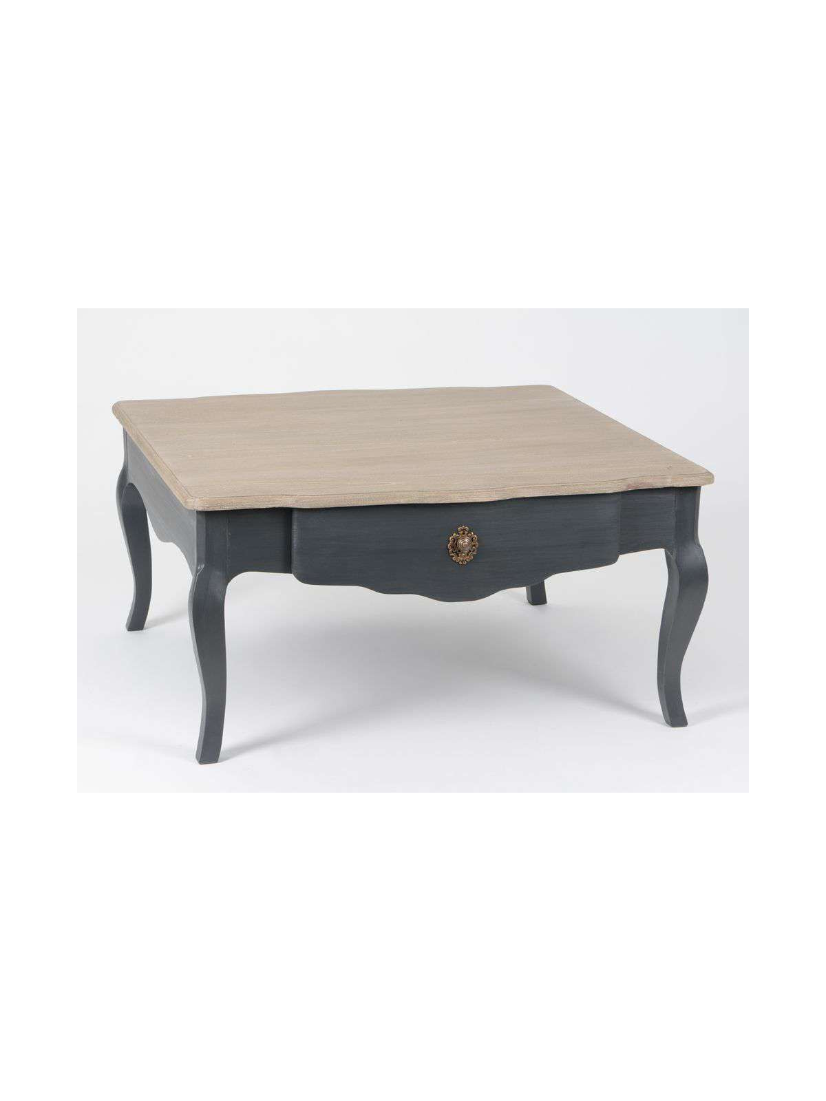 Table basse grise et bois 