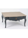 Table basse grise et bois 