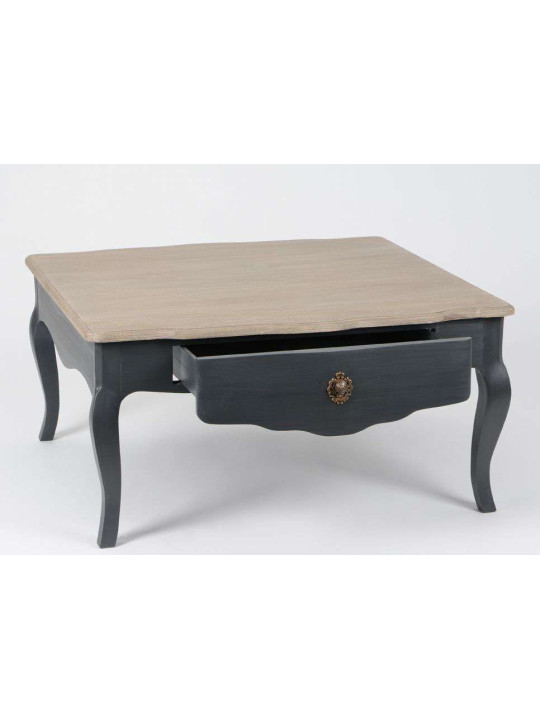 Table basse grise et bois 