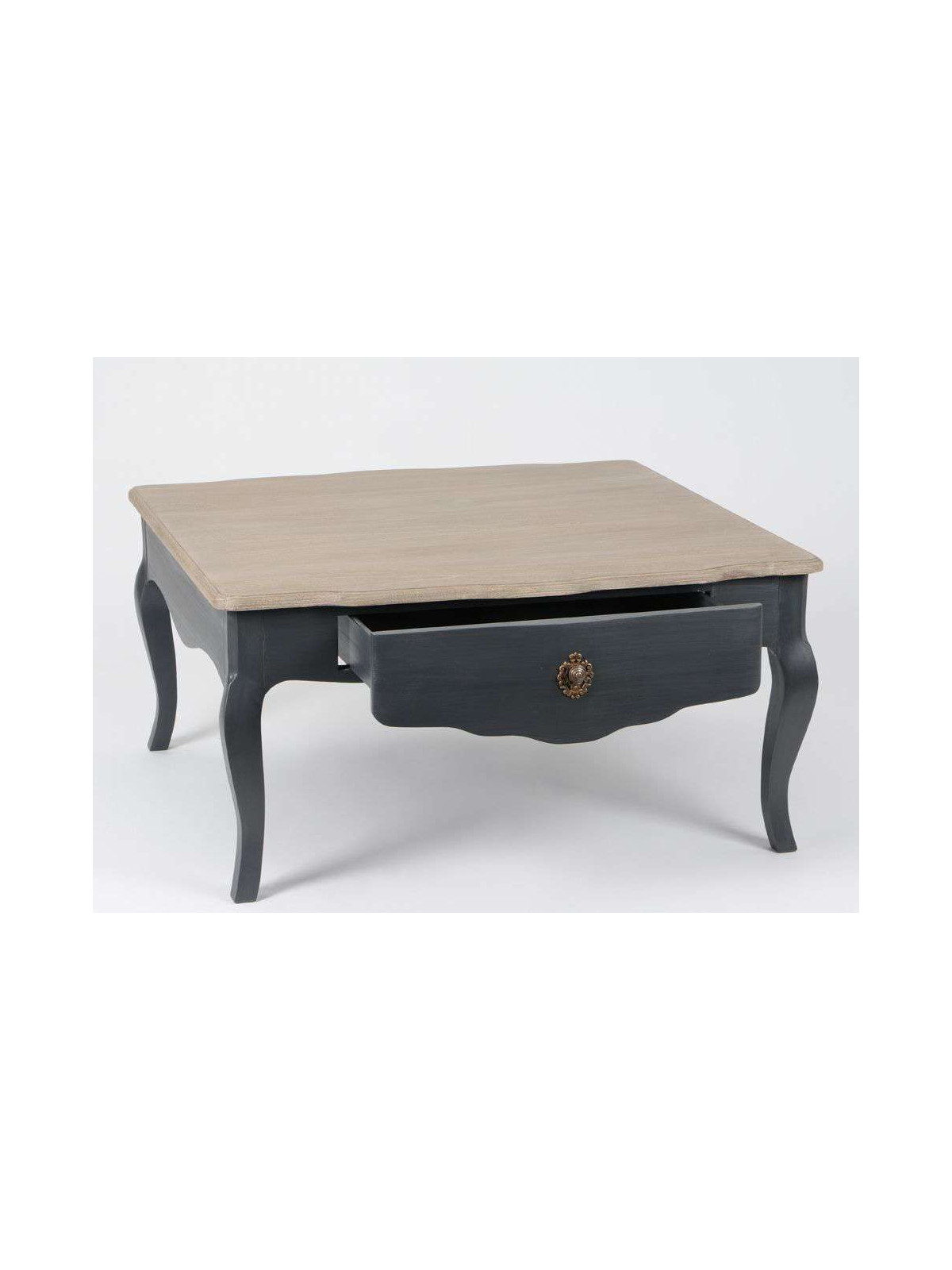 Table basse grise et bois 