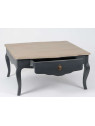 Table basse grise et bois 