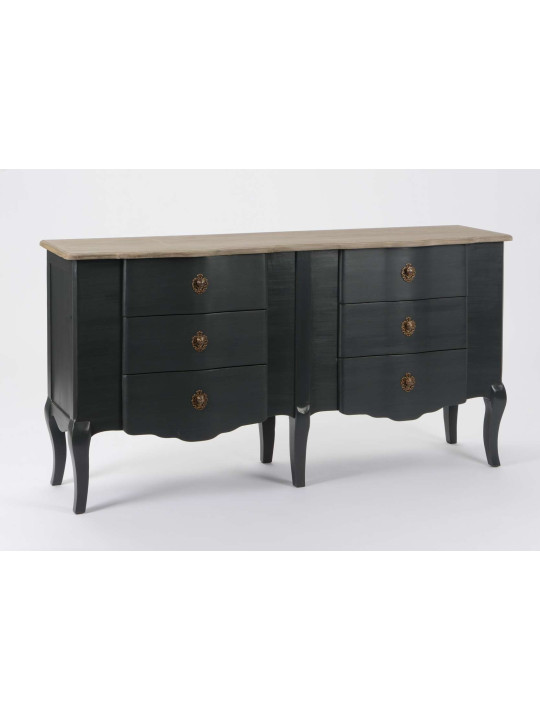 Commode longue baroque grise 