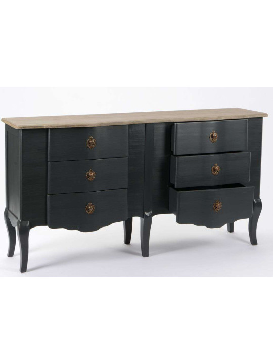 Commode longue baroque grise 