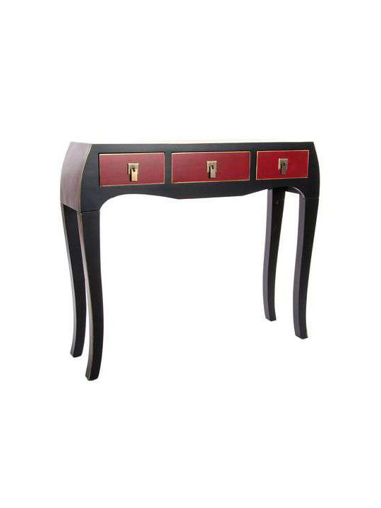 Console galbée japonaise noire et rouge