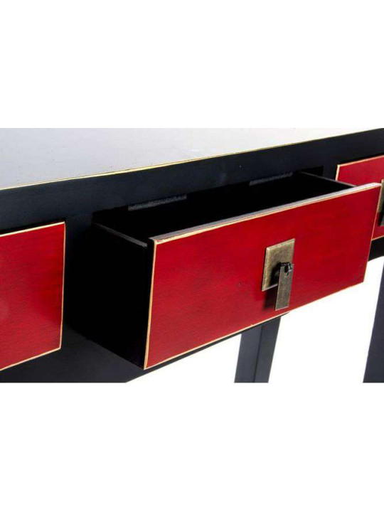 Console galbée japonaise noire et rouge