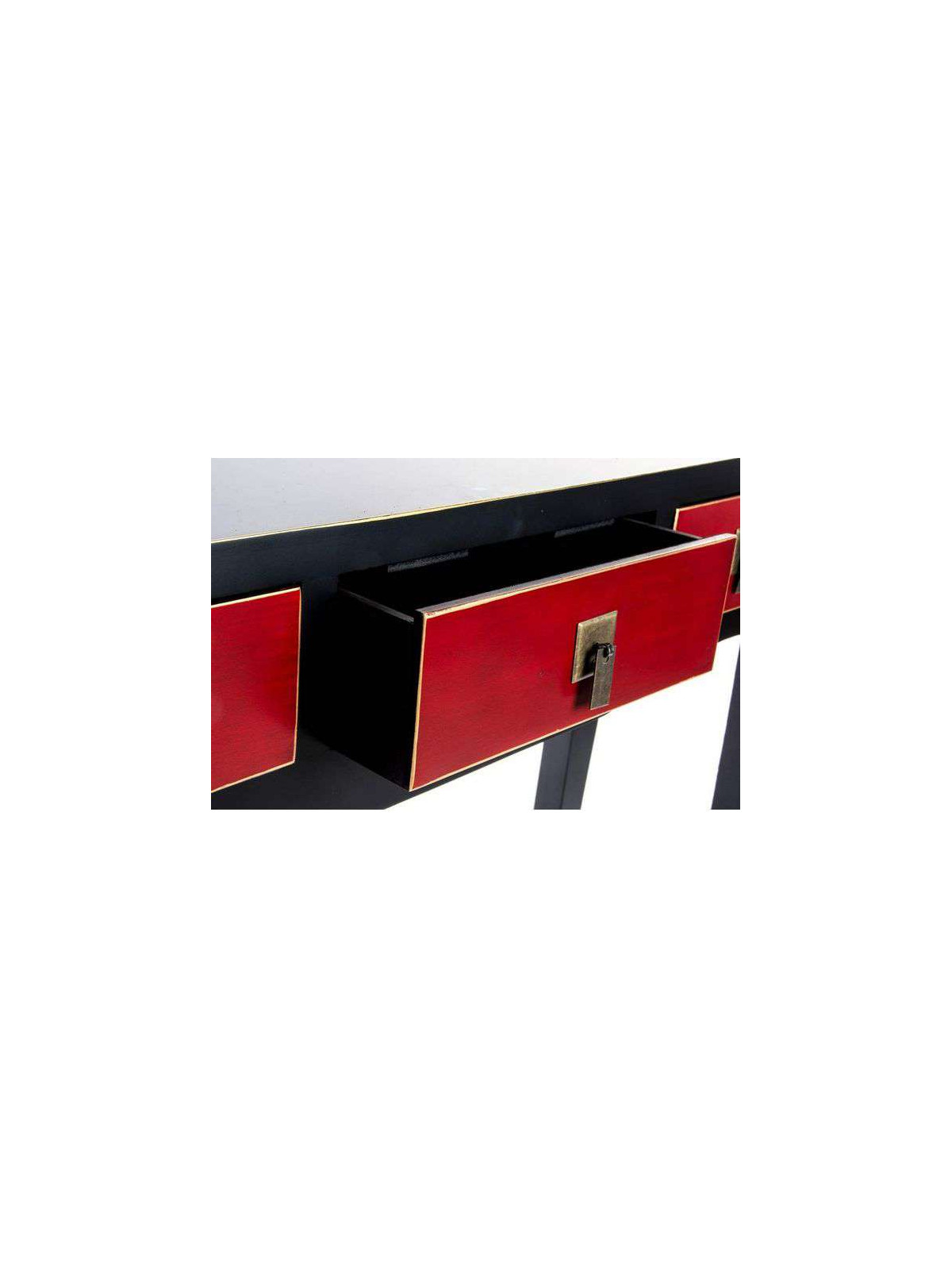 Console galbée japonaise noire et rouge