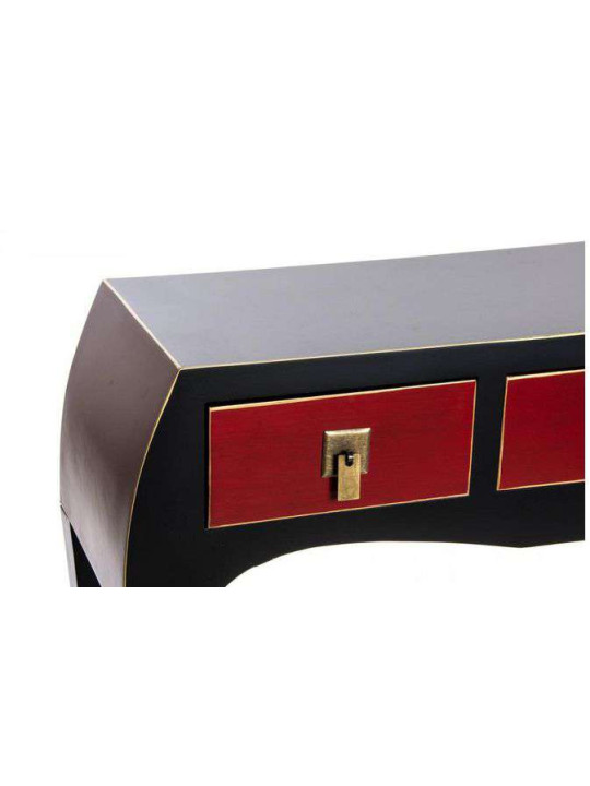 Console galbée japonaise noire et rouge