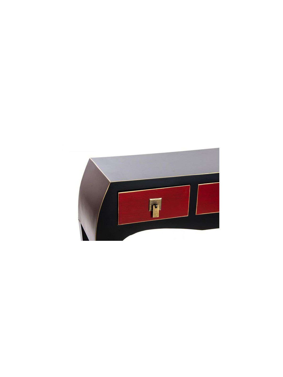 Console galbée japonaise noire et rouge