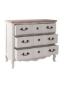 Commode romantique patine blanche vieillie 