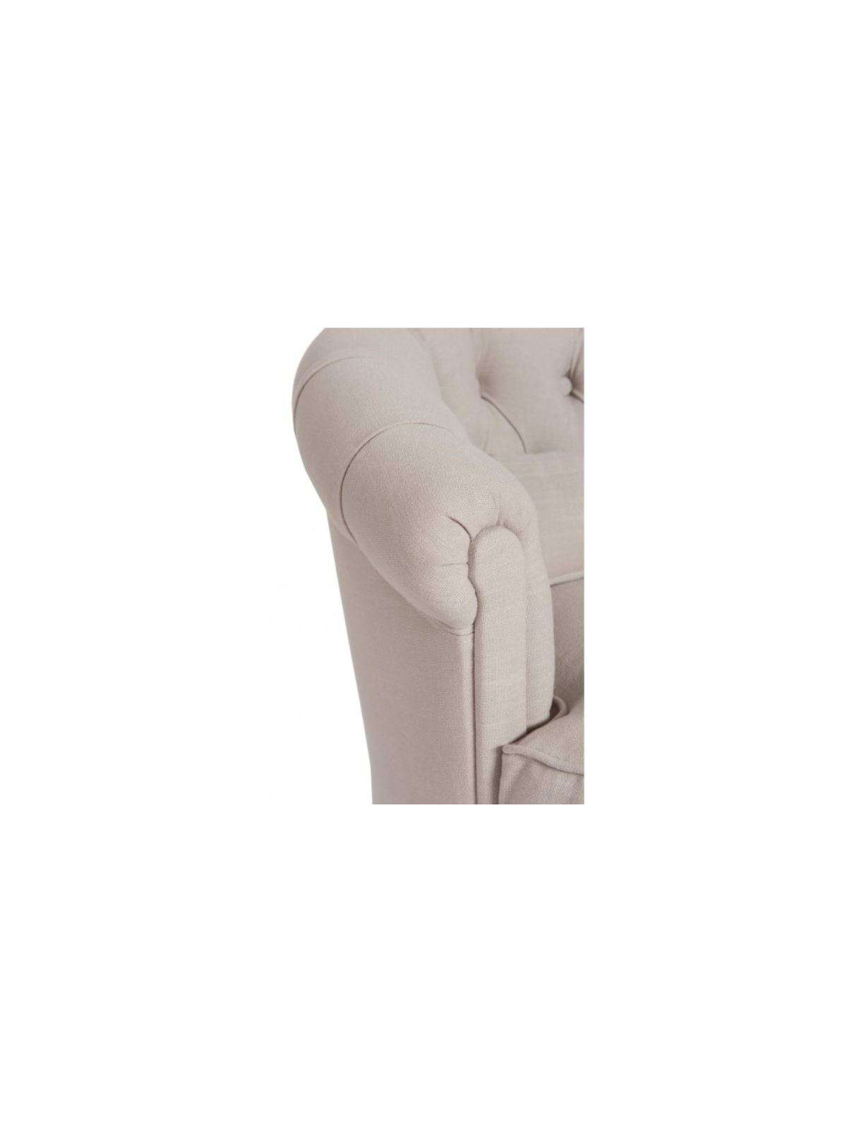 Petit fauteuil rond capitonné lin
