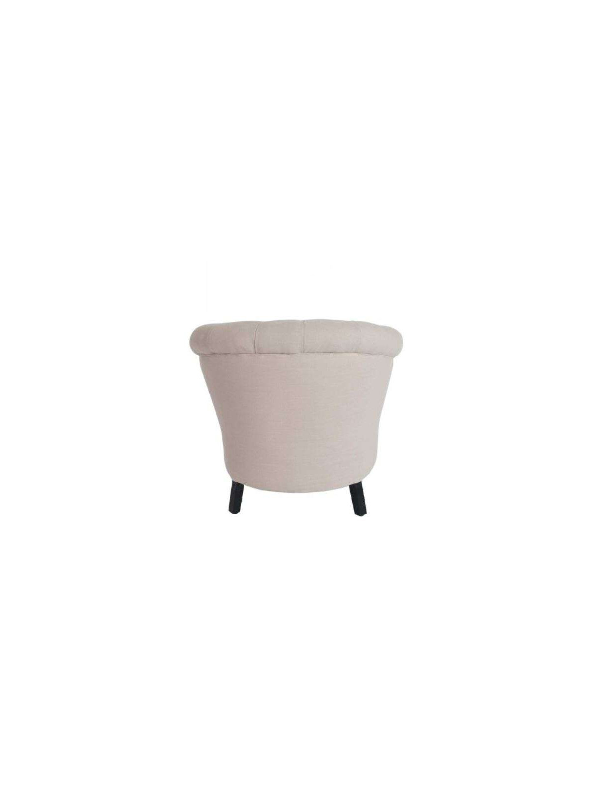 Petit fauteuil rond capitonné lin