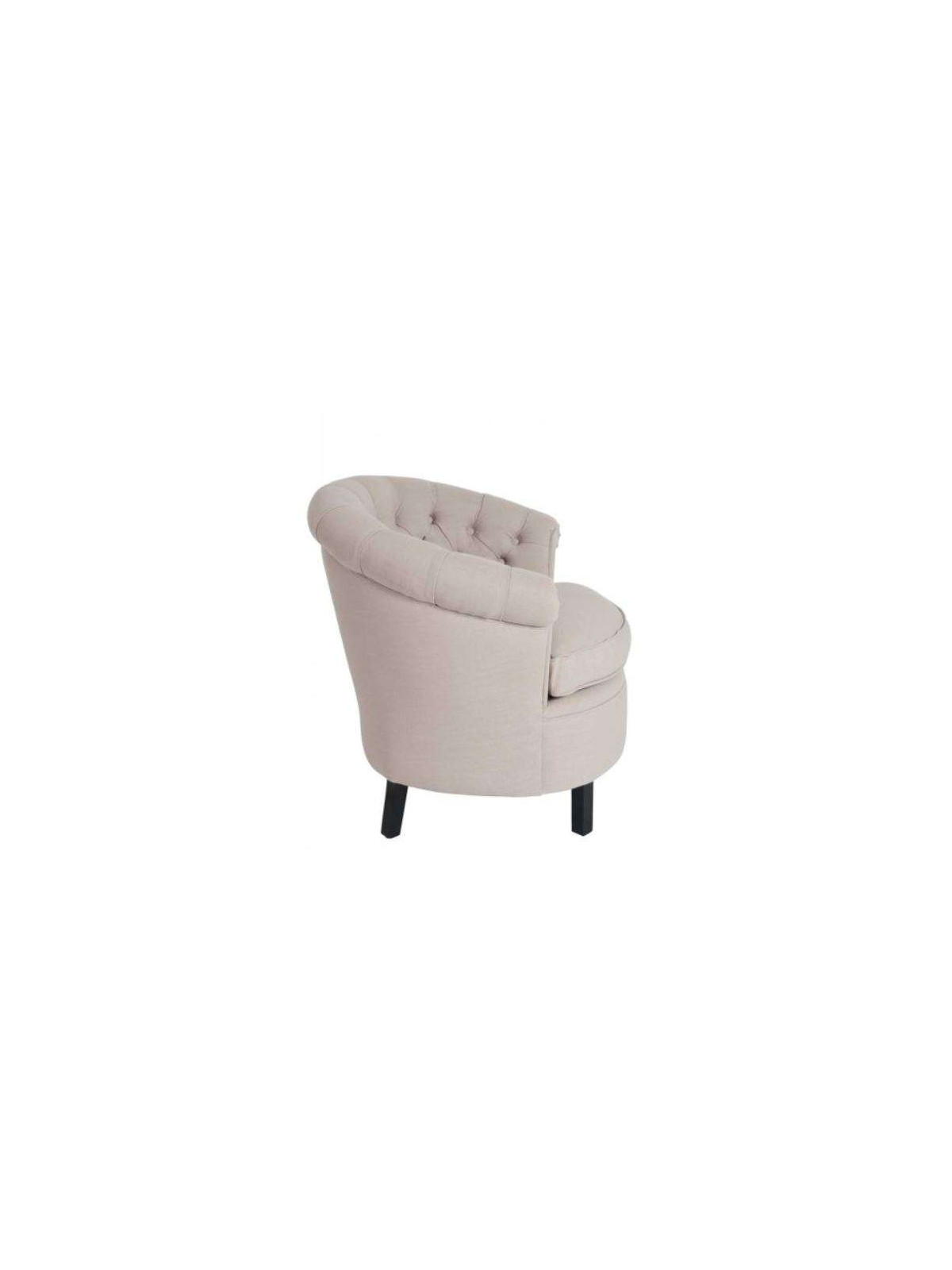 Petit fauteuil rond capitonné lin