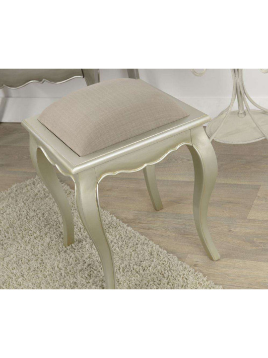 Tabouret de coiffeuse argent doré