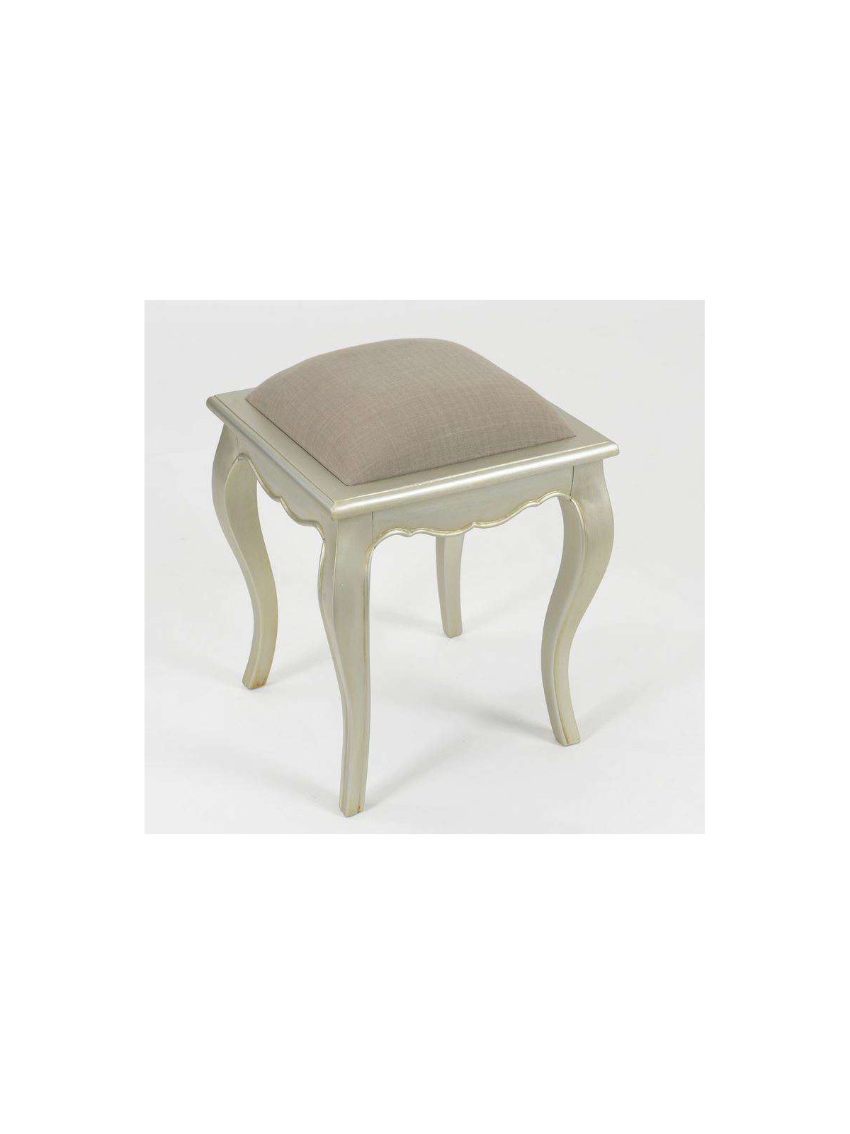 Tabouret de coiffeuse argent doré