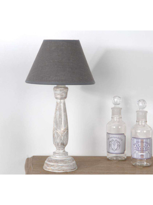 Lampe cérusé abat jour gris corolla