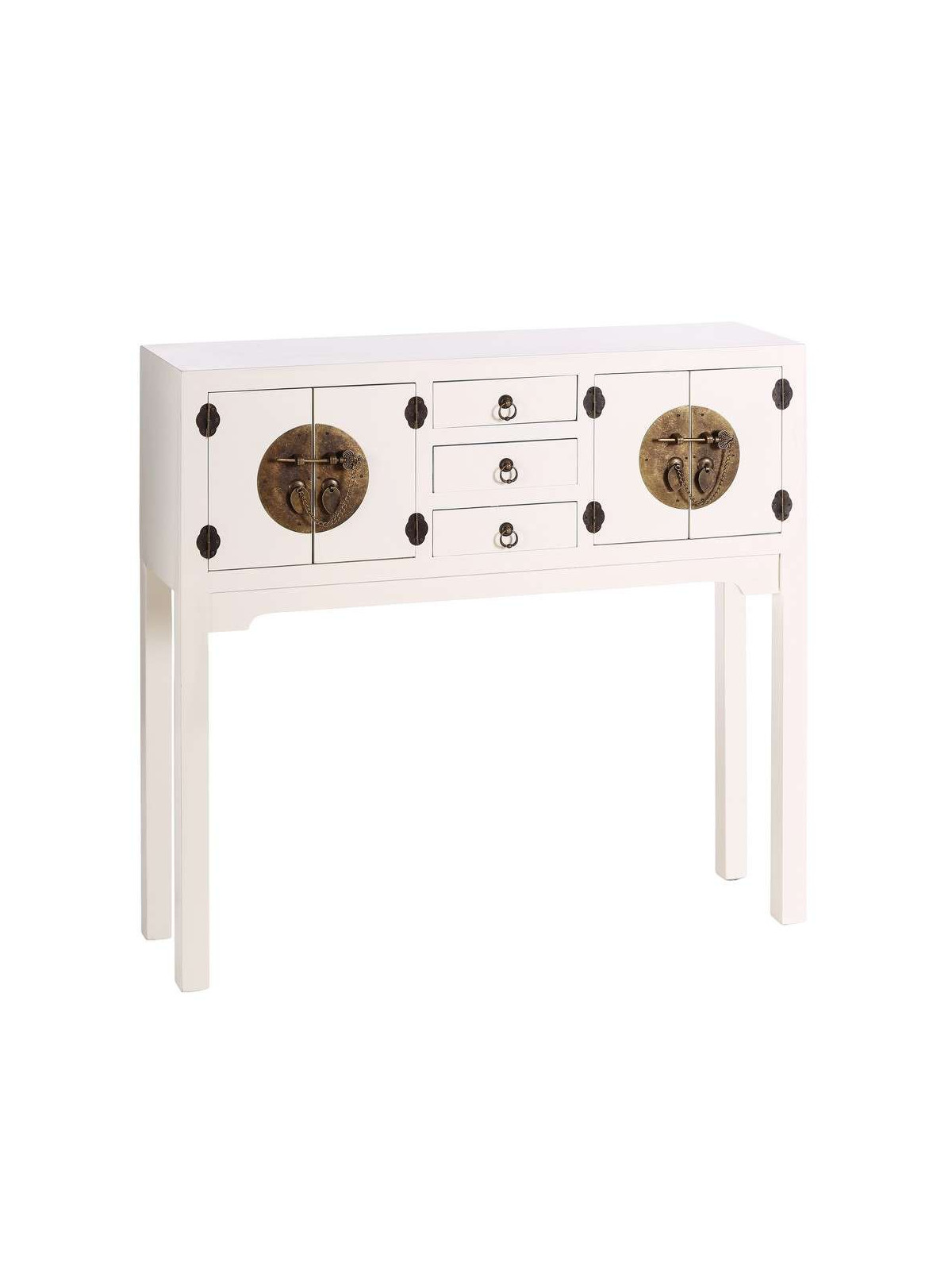 Console chinoise blanche 4 portes