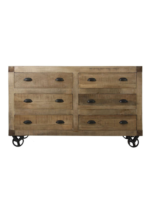Buffet de salon industriel sur roues 