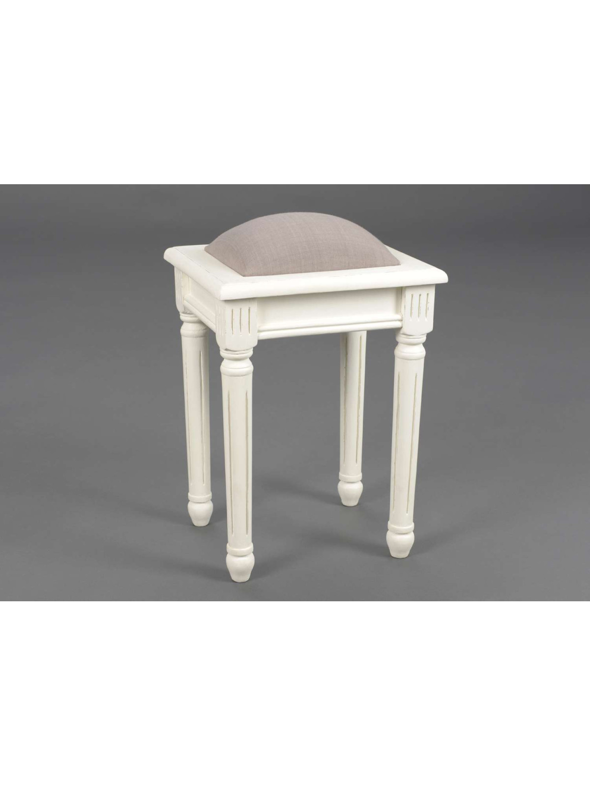 Tabouret patiné blanc Agathe